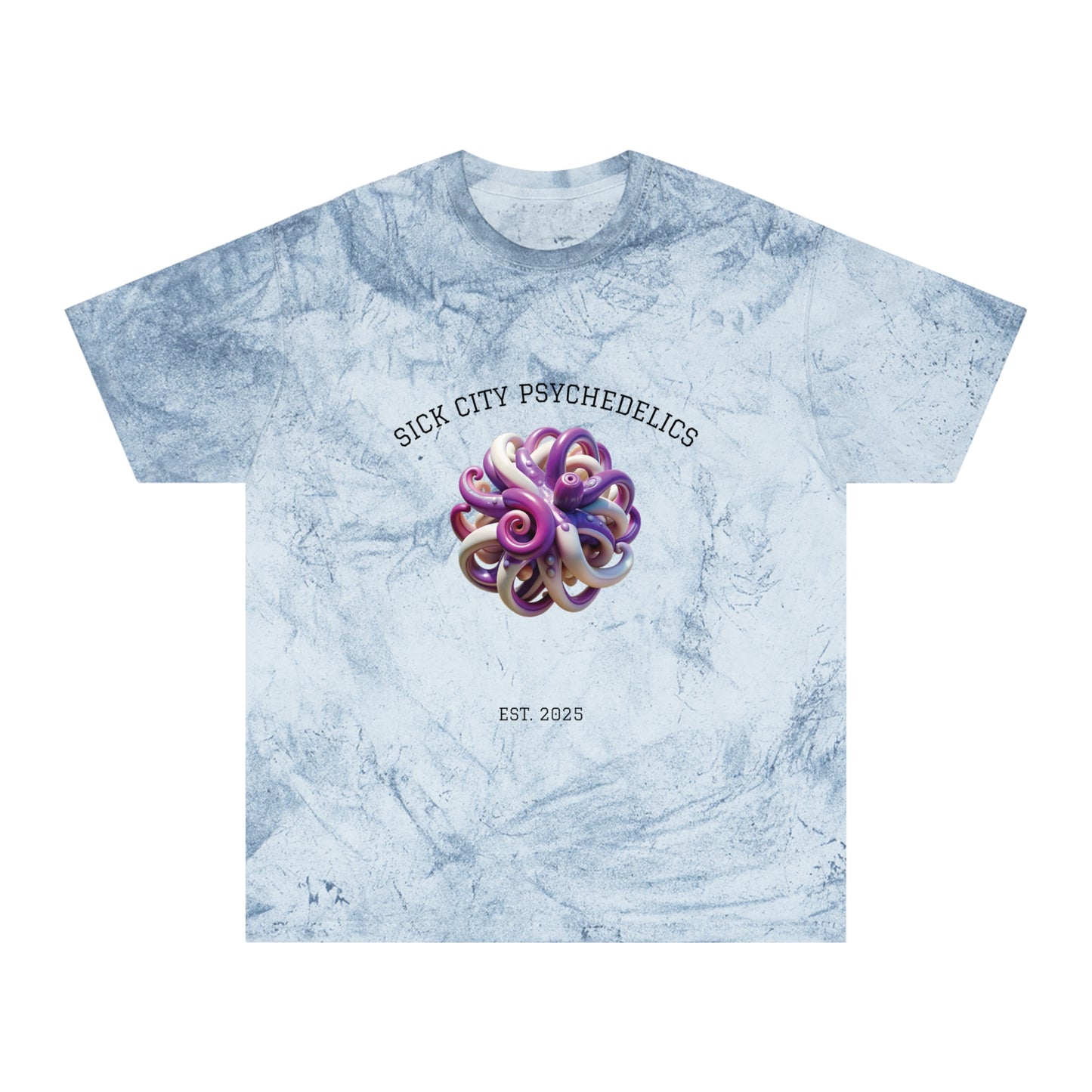 SICK CITY "SMOKEY OCEAN" PSYCHEDELICS Colorful Graphic T-Shirt Unisex Tie-Dye Tee