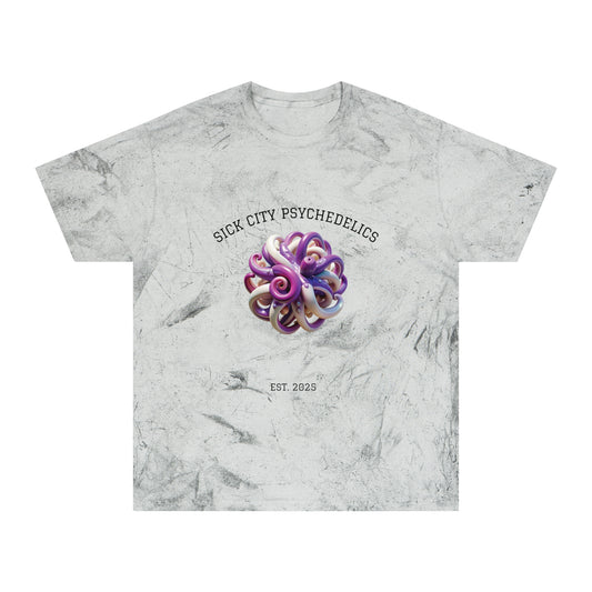 SICK CITY "SMOKEY OCEAN" PSYCHEDELICS Colorful Graphic T-Shirt Unisex Tie-Dye Tee