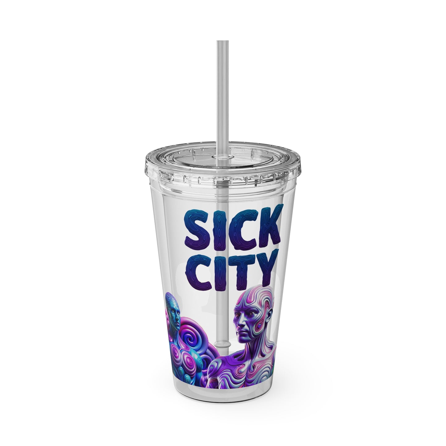 Sick City "family" Sunsplash Tumbler with Straw, 16oz