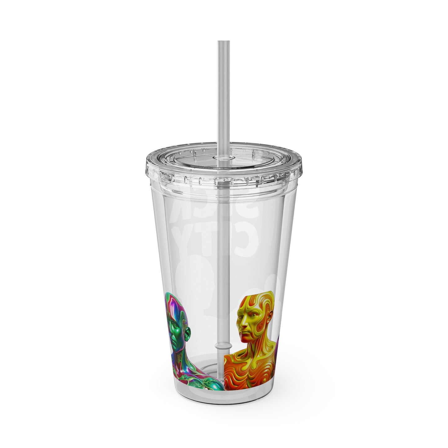 Sick City "family" Sunsplash Tumbler with Straw, 16oz